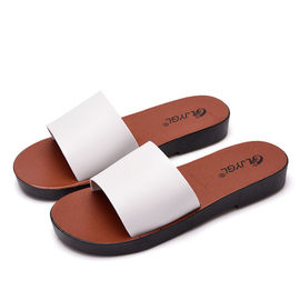 Portable Cool Open Toe Sandals White / Black Color Rome Style Breathable