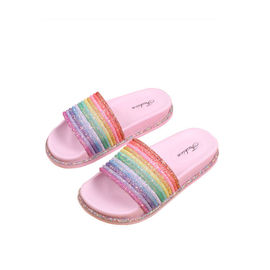 Eco Friendly Bling Jelly Open Toe Summer Slippers PVC Sole Any Color Available