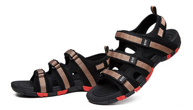 Portable Womens Black Walking Sandals Screen Print Type Slides Style